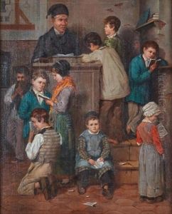 La Salle De Classe by Antoine Edouard Joseph Moulinet