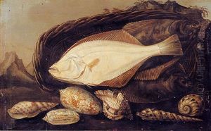 Nature Morte Aux Carrelets Et Coquillages by Gabriel Moulinneuf