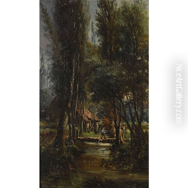 Bachlandschaft Mit Brucke - view 1