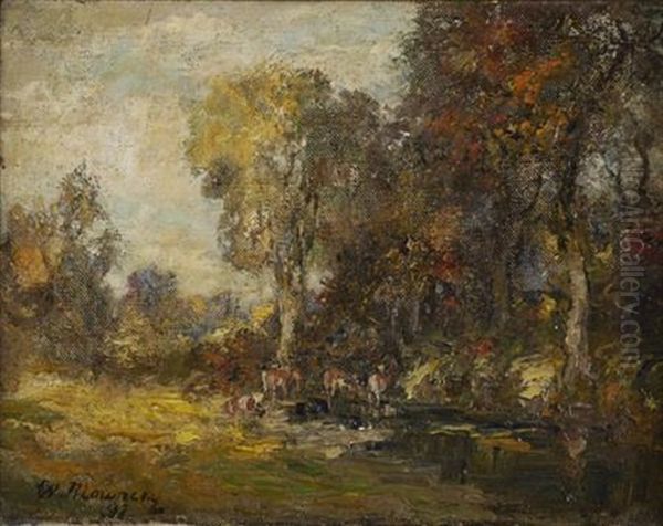 River Landscape With Cattle - view 1
