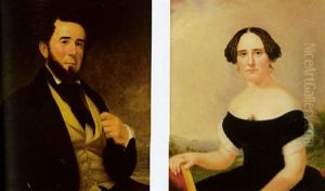 Portrait Of Mrs. Keige Holding A Book, A Sailing Ship In The Distance by William Sidney Mount