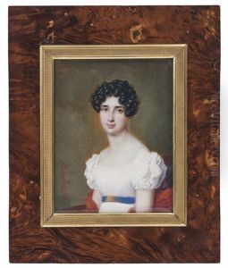 Portrait De Femme A La Ceinture Bleue
