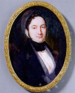 Herrenportrait Mit Backenbart by Pierre Joseph Alexandre Mourlan