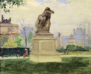 Tuileries Garden In Paris by Tivadar Jozef Mousson