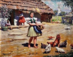 On Courtyard by Tivadar Jozef Mousson