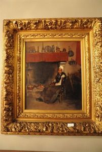 Paysanne Devant L'atre by Jean Joseph Marie Alphonse Moutte