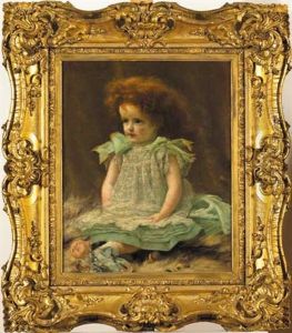Portrait Of The Artist's Daughter, Bridget, Seated With Her Doll