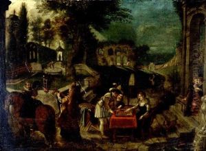 Galante Gesellschaft In Einem Schlospark Der Renaissance