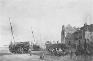 Vor Einem Fischerstadtchen by Charles Louis Mozin