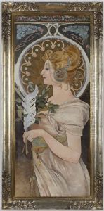 Primrose And Feather - Period Replicas by Alphonse Mucha