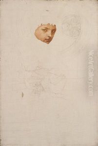An Unfinished Portrait Of A Lady by Alphonse Mucha