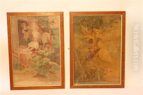 Scenes De Personnages Champetres (pair) - view 1
