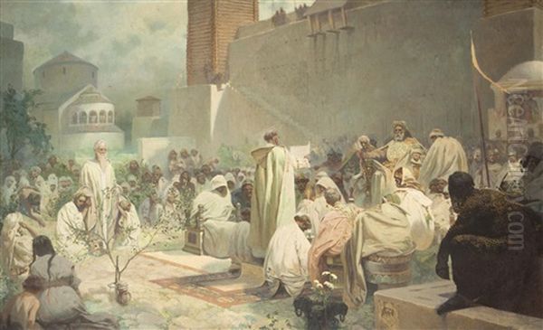 Die Einfuhrung Der Slawischen Liturgie In Grosmahren - Studie Zu Einem Gemalde Aus Dem Zyklus Slawenepos (study) - view 1