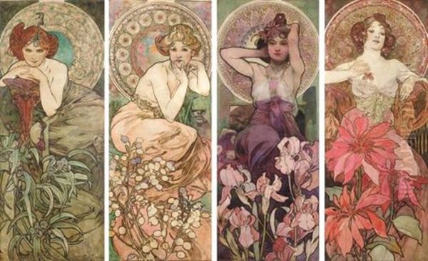 The Four Precious Stones: Emerald, Amethyst, Ruby And Topaz - view 1