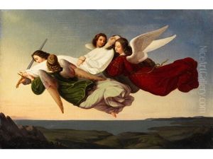 Die Heilige Katharina Wird Nach Ihrem Martyrertod Zu Alexandrien Von Engeln Nach Dem Sinai Getragen by Karl Anton Heinrich Mucke