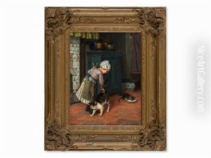 Girl With Cats by Karl Emil Muecke