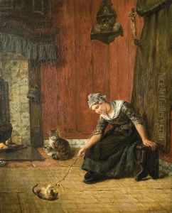 Magd Mit Katze by Karl Emil Muecke
