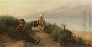 Hirtenidyll Am Strand by Karl Emil Muecke