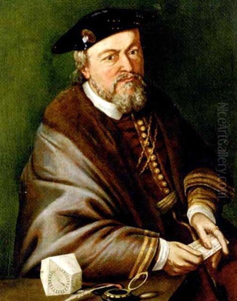Portrait Of A Man, Seated At A Table Holding A Letter - view 1