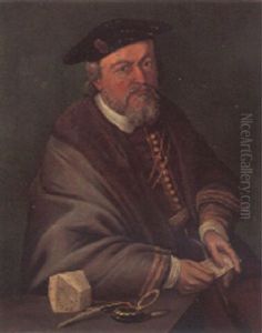 Portrait Of A Gentleman, Seated Half Length, Holding A Letter