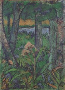 Waldstuck Mit Blumen Und Teich Waldstuck Mit Blumen Und Teich
