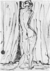 Stehender Akt, Vom Rucken Gesehen by Otto Mueller