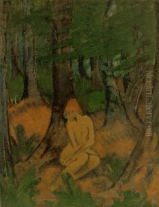 Madchen Im Wald by Otto Mueller