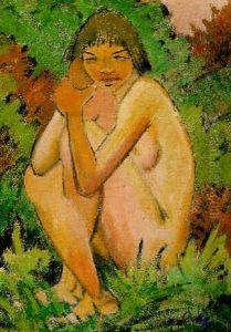 Sitzende Im Grunen (seated Nude In The Countryside) by Otto Mueller