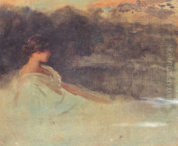 Jeune Fille Dans Un Paysage - view 1