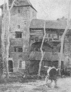 Gardener And Maid In A Courtyard