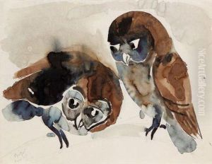 Deux Chouettes by Raymond Bigot