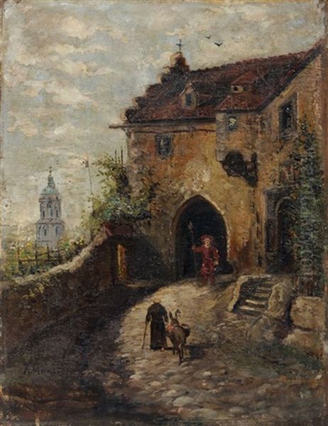 Bewachtes Tor In Meisen Mit Blick Auf Den Frauenkirchturm - view 1