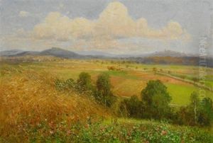 Auf Der Hohe Bei Sohra Mit Frauenstein by Albert Ernst Muehlig