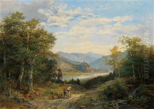 View Of The Elbe Valley With The Bohemian Central Uplands And Strekov Castle In The Background Around 1860 View Of The Elbe Valley With The Bohemian Central Uplands And Strekov Castle In The Background Around 1860