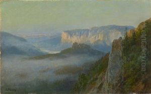 Nebel Im Elbsandsteingebirge by Bernhard Muehlig