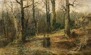 Paar Beim Waldspaziergang