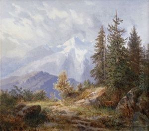 Gebirgslandschaft by Bernhard Muehlig