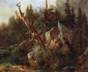 Gebirgslandschaft by Bernhard Muehlig