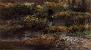 Uferlandschaft Mit Einer Figur Uferlandschaft Mit Einer Figur