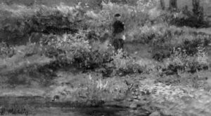 Knabe Am Teich by Bernhard Muehlig