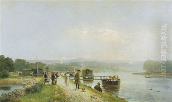 Dampferanlegeplatz An Einem Flus (pillnitz?) - view 1