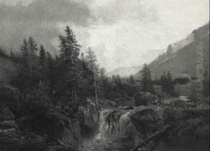 Wildbach Mit Felsvorspr_nge by Bernhard Muehlig