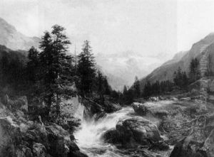 Alpenlandschaft Mit Gebirgsbach by Bernhard Muehlig