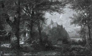 Phantasievolle Ansicht Von Kloster Arnstein An Der Lahn