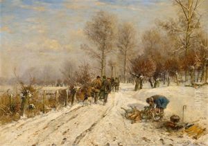 Landscape With Hunters by Hugo Muehlig