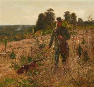 Ranger With His Dog by Hugo Muehlig
