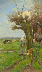 Rinderhirtin Mit Hund Rinderhirtin Mit Hund