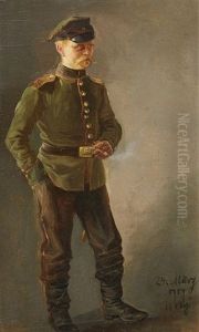 Self Portrait In Uniform by Hugo Muehlig