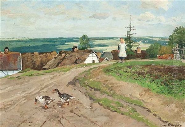 A Little Girl By A Country Hamlet - view 1
