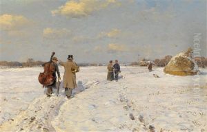 Musikanten Am Heimweg by Hugo Muehlig
